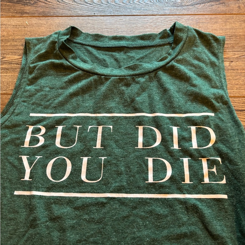 Green Sleeveless Graphic Tee